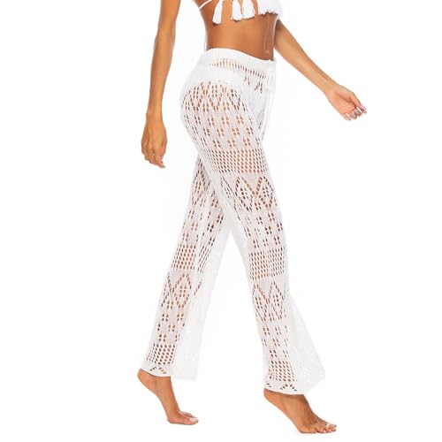 KBOPLEMQ Netz Hosen Damen Netzhosen Mit Strass Steinen Transparente Mesh-Hosen Hohle Unterteile Strass Netzhosen Cristal Hose Hohe Taille Leggings von KBOPLEMQ