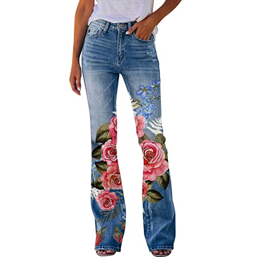 KBOPLEMQ Schlaghose Damen Jeans 70er Hippie Retro Damen Schlaghose Denim Optik Jeans Bell-Bottom Leggings Elegant Hohe Taille Jeans Retro Sexy Slim Fit Schlaghose mit Druck Große Größen S-XXL KBOPLEMQ Schlaghose Damen Jeans 70er Hippie Retro Damen Schlaghose Denim Optik Jeans Bell-Bottom Leggings Elegant Hohe Taille Jeans Retro Sexy Slim Fit Schlaghose mit Druck Große Größen S-XXL von KBOPLEMQ