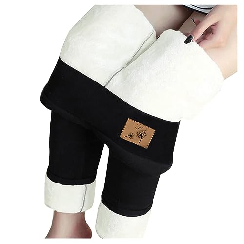 KBOPLEMQ Thermo Leggings Damen, Leggings Damen Warme Gefüttert Thermo Teddy-Innenfleece Thermohose Löwenzahn Blumen Drucken Strumpfhose Winterleggings High Waist Yogahosen Verdickte Plüsch Leggins von KBOPLEMQ