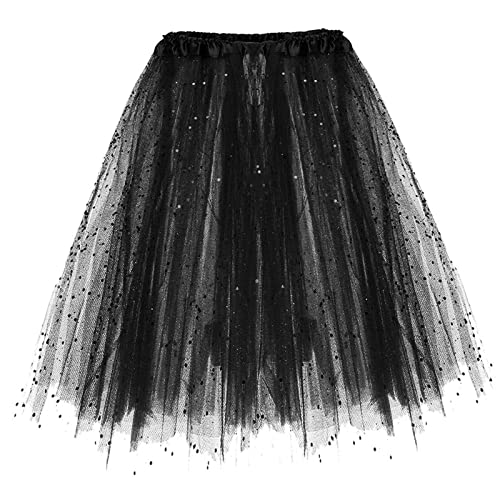 KBOPLEMQ Tüllrock Damen Tutu Rock 50er Rockabilly Vintage Petticoat Unterrock Kurz Ballet Tanzrock Minirock Tütü Röcke für Karneval Kostüm Festlich Ballkleid Abendkleid Partykleid von KBOPLEMQ