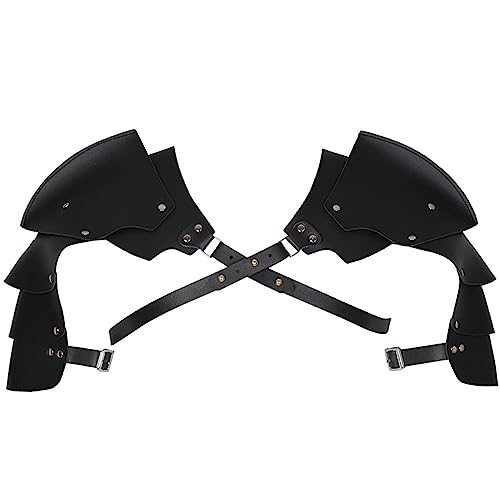 KBOPLEMQ Vintage Unisex PU Leder Schultergurt Schulterschutz mit Armschutz Schulter Rüstung Schulterpanzer Männer Einstellbare Mittelalterliche Ritter-Kostüm Karneval Fasching Cosplay Kostüm von KBOPLEMQ