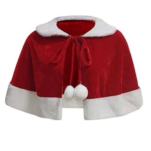 KBOPLEMQ Weihnachten Santa Umhang Damen Kurz Weihnachtsmantel Cape Weihnachtsfrau Kostüm Weihnachten Fasching Samt Umhang Cardigan Rot Mantel Herbst Winter Poncho für Party Weihnachten Kostüm KBOPLEMQ Weihnachten Santa Umhang Damen Kurz Weihnachtsmantel Cape Weihnachtsfrau Kostüm Weihnachten Fasching Samt Umhang Cardigan Rot Mantel Herbst Winter Poncho für Party Weihnachten Kostüm von KBOPLEMQ