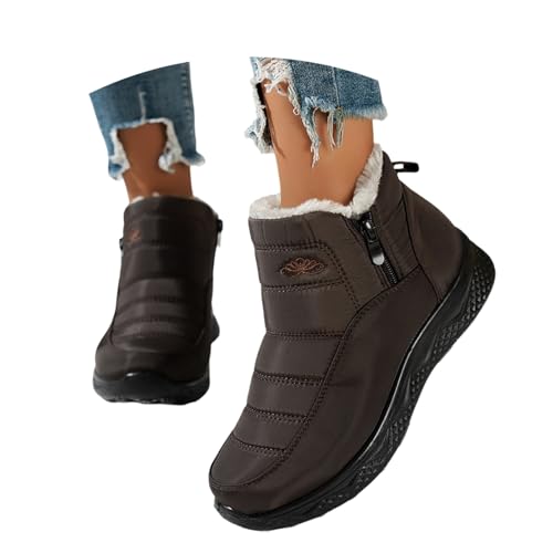 KBOPLEMQ Winterstiefel Herren Damen,Klassische Stiefel Winterschuhe Wasserdicht Warm Bequem Plush Gefütterte Schneestiefel Flachboden Stiefeletten Winter Outdoors Gefüttert Winterboots von KBOPLEMQ