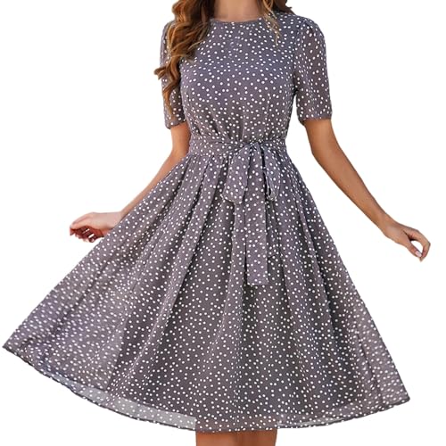 Kleider Damen Frühling Sommerkleid Abendkleid Elegante V-Ausschnitt Freizeitkleid Casual Polka Dot Drucken Partykleid Kurzarm A-Linie Kleid 2024 Frühling/Sommer Cocktailkleid Kleider Damen Frühling Sommerkleid Abendkleid Elegante V-Ausschnitt Freizeitkleid Casual Polka Dot Drucken Partykleid Kurzarm A-Linie Kleid 2024 Frühling/Sommer Cocktailkleid von KBOPLEMQ