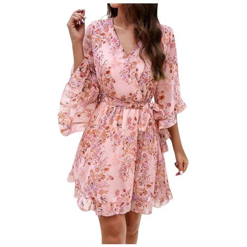 Strandkleid Damen Sommerkleid A Linie Kleider Kleid Kurz Wickeloptik Kleid Festlich V-Ausschnitt Minikleid Boho Kleid Kurzarm Tie-up Kleid Blumen Schwingen Knielang Kleid Blumendruck Strandkleid Damen Sommerkleid A Linie Kleider Kleid Kurz Wickeloptik Kleid Festlich V-Ausschnitt Minikleid Boho Kleid Kurzarm Tie-up Kleid Blumen Schwingen Knielang Kleid Blumendruck von KBOPLEMQ