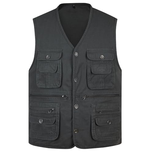 Weste Herren Sommer Weste Outdoor Beiläufig Multifunktionsweste Leicht Atmungsaktiv Mehrzweck Draussen Anglerweste Herren Arbeitsweste Fotografie Wandern Gilet Arbeiten Vest von KBOPLEMQ