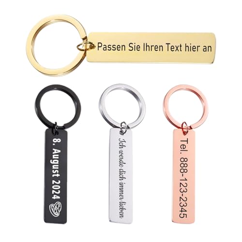 KBPTM Personalisierter doppelseitiger Schlüsselanhänger - Personalisierter Schlüsselanhänger mit graviertem Text/Nummer/Name, personalisiertes Schlüsselanhänger-Geschenk für den Freund (Stil 1) von KBPTM