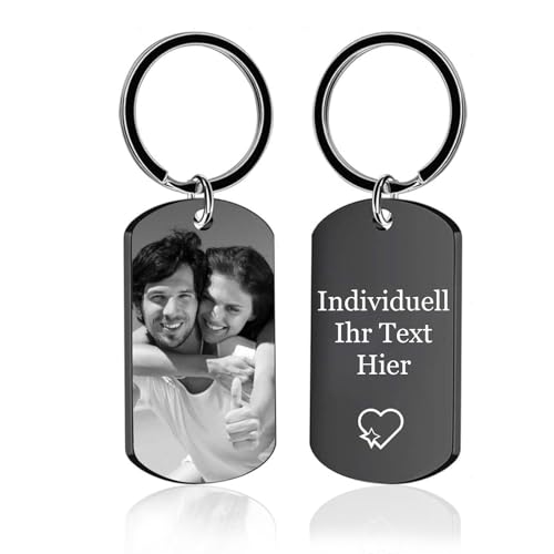 KBPTM Personalisierter doppelseitiger Schlüsselanhänger - Personalisierter Schlüsselanhänger mit graviertem Text/Nummer/Name, personalisiertes Schlüsselanhänger-Geschenk für den Freund (Stil 4) von KBPTM