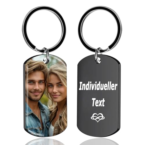 KBPTM Personalisierter doppelseitiger Schlüsselanhänger - Personalisierter Schlüsselanhänger mit graviertem Text/Nummer/Name, personalisiertes Schlüsselanhänger-Geschenk für den Freund (Stil 5) von KBPTM
