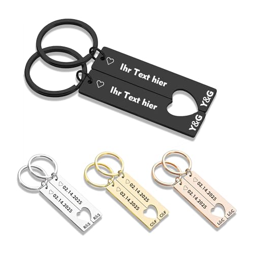 KBPTM Personalisierter doppelseitiger Schlüsselanhänger - Personalisierter Schlüsselanhänger mit graviertem Text/Nummer/Name, personalisiertes Schlüsselanhänger-Geschenk für den Freund (Stil 7) von KBPTM