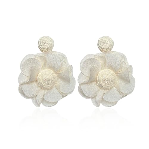 KBRPEY Blumen Ohrringe für Damen Bunte Blumen Ohrstecker aus Stoff Blume Tropfen Ohrringe Hypoallergene Ohrringe Modeschmuck Geschenk für Frauen Mädchen Geburtstag Jahrestag von KBRPEY