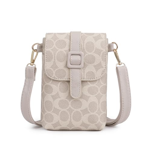 KBRPEY Damen Handy Umhängetasche Handytasche zum Umhängen PU Leder Bauchtasche Damen Stylisch Crossbody Bag Damen Bedruckte Kleine Quadratische Tasche für Damen und Mädchen von KBRPEY