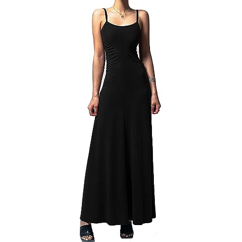 KBRPEY Damen Sexy Maxikleid Damen Lange Partykleid Sexy Spaghetti Sommerkleid Maxikleider Elegante Sommer Kleider Y2k Aesthetic Clothes (L) von KBRPEY