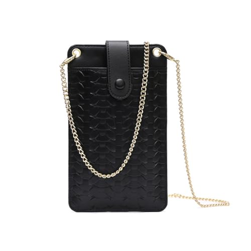 KBRPEY Handytasche Damen Umhängetasche Klein Gesteppt Crossbody Bag mit Kette Anti Diebstahl Handy Tasche Zum Umhängen Leder Optik Portemonnaie von KBRPEY