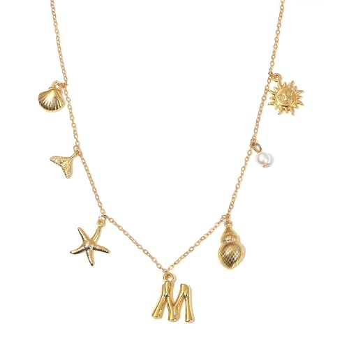 KBRPEY Kette Damen mit Personalisierte Buchstaben Schlichte Mode Einstellbar Ketten Hypoallergen Geeignet für Strand Dating Party von KBRPEY