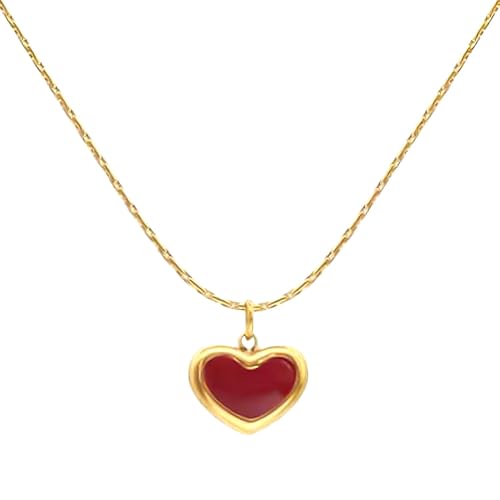 KBRPEY Kette Herz Damen Halskette Gold Basic Titanstahl Überzogen Mit 18k Hypoallergene Geburtstagsgeschenk Personalisiere Stil Modeschmuck von KBRPEY