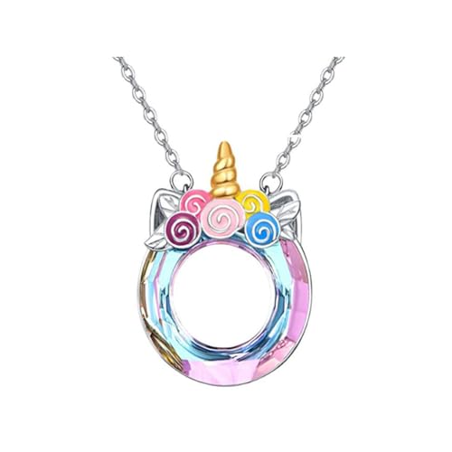 KBRPEY Kristall Halskette für Mädchen Tier Kristall Halskette Kristall Mädchen Schmuck Freundschaftsgeschenke für Einschulung Geburtstag Geschenk Tochter Enkelin Nichte von KBRPEY