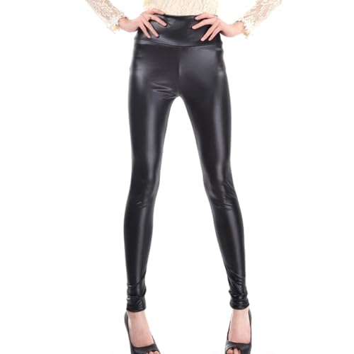 KBRPEY Leder Leggings Damen Kunstlederhose Leggings High Waist Legging Lederhose Slim Fit Lederleggins Kunstleder Push Up Leggings Für Damen Hüfthoch Thermal Kunstleder Unterziehhosen von KBRPEY