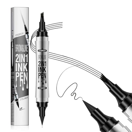 Kbrpey 2 In 1 Augenbrauenstift & Eyeliner Präzisions Tattoo Stift Für Augenbrauen Und Eyeliner Wasserfest Langanhaltend Leicht Anwendbar Mehrere Farben Verfügbar von KBRPEY