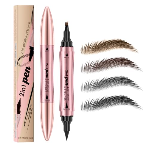 KBRPEY Microblading Augenbrauenstift Eyebrow Pencil 2-in-1 Dual-Ended Augenbrauenstift mit 4 Gabelspitzen Wasserdichter Schweißfester Erzeugt mühelos natürlich aussehende Brauen KBRPEY Microblading Augenbrauenstift Eyebrow Pencil 2-in-1 Dual-Ended Augenbrauenstift mit 4 Gabelspitzen Wasserdichter Schweißfester Erzeugt mühelos natürlich aussehende Brauen von KBRPEY