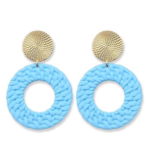 KBRPEY Ohrringe Damen Mädchen Boheme Style Geometrische Ohrringe Bunt Hängend Metal Vintage Modeschmuck Geschenke Zubehör (Blau) von KBRPEY