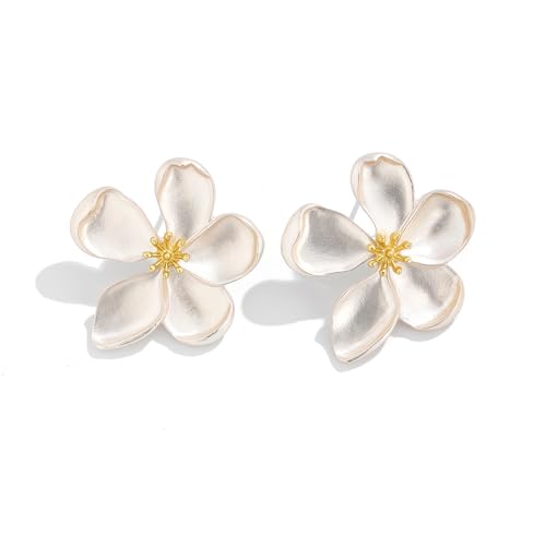 KBRPEY Blumen Ohrstecker Ohrringe Damen Metallisch Schmuck Blütenform Elegant Stilvolle Ohrhänger Klassisch Schmuckstück von KBRPEY