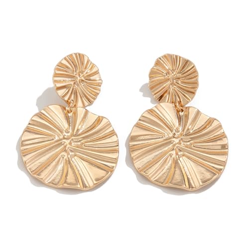 Kbrpey Elegante Runde Ohrringe Aus Vergoldetem Metall Handgefertigte Damen Ohrstecker Modische Schmuckstücke Für Frauen Stilvolle Accessoires Für Jeden Anlass Hochwertige Ohrhänger von KBRPEY