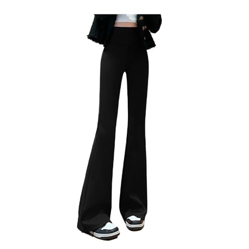 KBRPEY Hosen Damen Sommerhose Schlaghose Marlenehose Palazzo Hose Weite Bein Elegant Hoher Bund Stretch Stoffhose Leicht Luftig Schick Büro Business Hose von KBRPEY