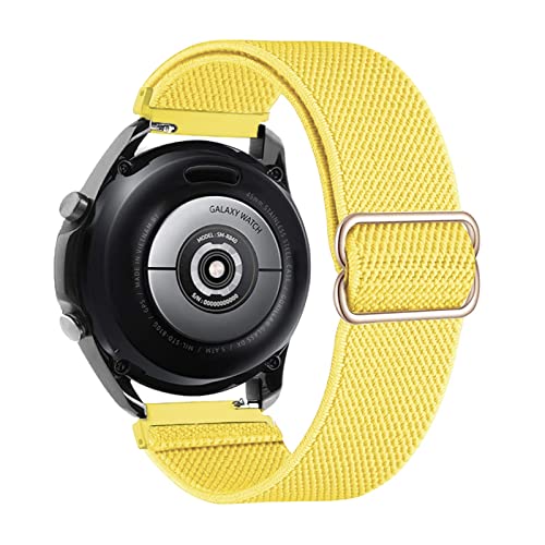 20 mm 22 mm Armband kompatibel mit Samsung Galaxy Watch 4/classic/46 mm/Active 2/Gear S3/5/5 Pro 44 mm 40 mm elastisches Nylonband Huawei GT 2/3 Pro (Color : Yellow, Size : 20mm) von KBUYS