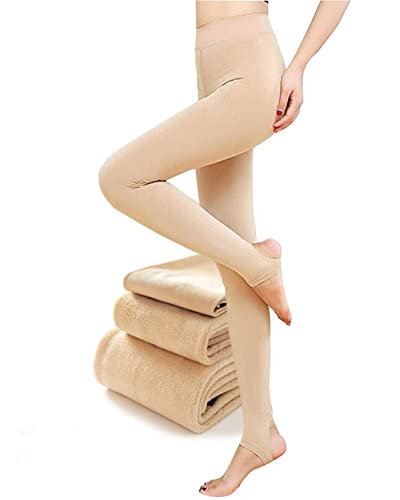 KBVOT Fleece Strumpfhose Gefälschte Durchscheinend Pantyhose High Waist Dicke Leggins von KBVOT