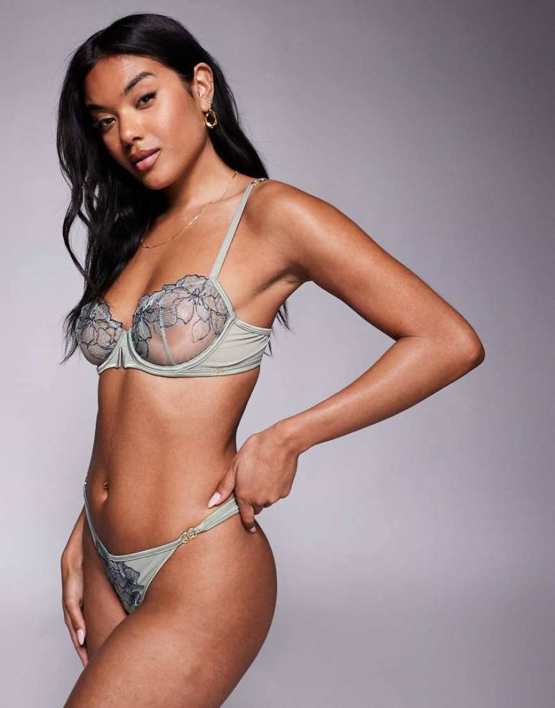 KBX - Florence - Unwattierter Balconette-BH in Grün von KBX