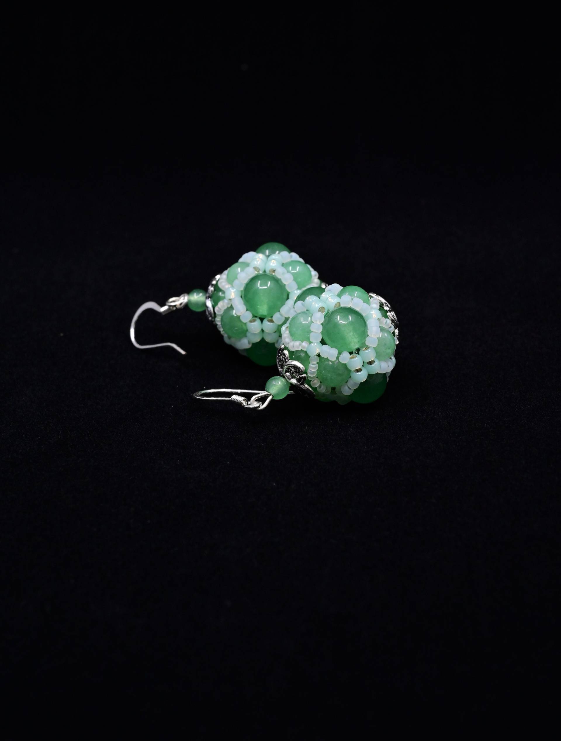 Beaded Bead Earrings-Handmade Earrings-Beaded Earrings-Dangle Earrings-Beadweaving-Green Aventurine Earrings-Boho-Boho-Mother Day Gift Beaded Bead Earrings-Handmade Earrings-Beaded Earrings-Dangle Earrings-Beadweaving-Green Aventurine Earrings-Boho-Boho-Mother Day Gift von KBeadedJewellery