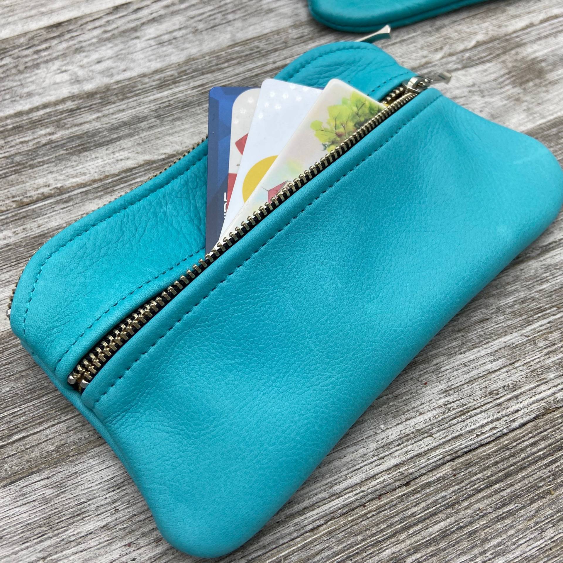 7 "X 1/4" X 1/2", Doppelreißverschluss-Beutel, Schöne Bunte Ledertasche, Hergestellt in Den Usa 7 "X 1/4" X 1/2", Doppelreißverschluss-Beutel, Schöne Bunte Ledertasche, Hergestellt in Den Usa von KBellumLeatherDesign