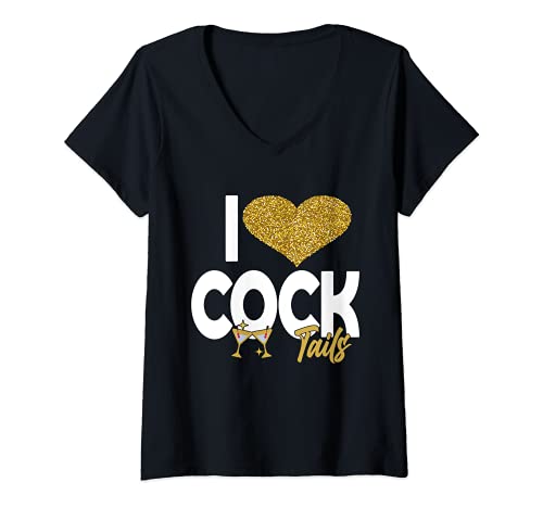 Damen Lustiges Cocktail-Geschenk mit Aufschrift "I Love Cocktails" T-Shirt mit V-Ausschnitt Damen Lustiges Cocktail-Geschenk mit Aufschrift "I Love Cocktails" T-Shirt mit V-Ausschnitt von KC I Love Cocktails Drinking Apparel