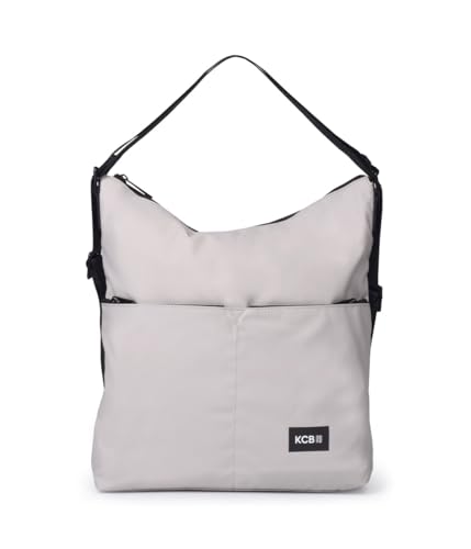 KCB Doppel-Rucksack | vielseitig und praktisch | mehrere Reißverschlusstaschen | robustes Material | verstellbare Griffe | 100 % vegan, beige, Large von KCB