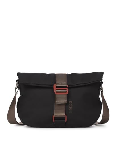 KCB Große Diebstahlschutz-Schultertasche | Geräumiges und funktionales Design | versteckte Mehrzwecktaschen | Sicherheitsverschluss | verstellbare Griffe | 100 % vegan, Schwarz , Large von KCB