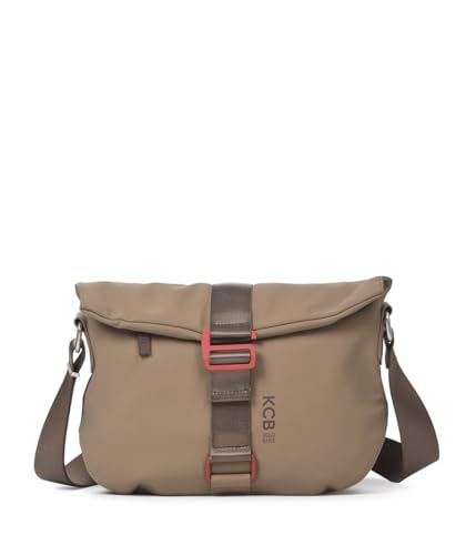 KCB Große Diebstahlschutz-Schultertasche | Geräumiges und funktionales Design | versteckte Mehrzwecktaschen | Sicherheitsverschluss | verstellbare Griffe | 100 % vegan, Taupe, Large von KCB