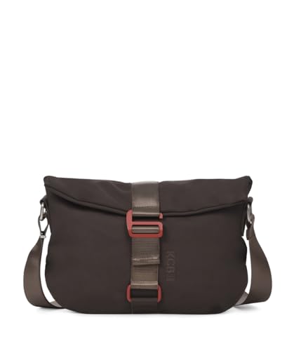 KCB Große Diebstahlschutz-Schultertasche | Geräumiges und funktionales Design | versteckte Mehrzwecktaschen | Sicherheitsverschluss | verstellbare Griffe | 100 % vegan, braun, Large von KCB