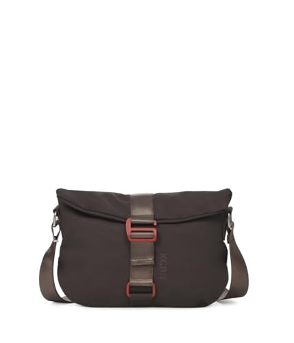 KCB Kleine Diebstahlschutz-Schultertasche | kompaktes und funktionales Design | versteckte Mehrzwecktaschen | Sicherheitsverschluss | verstellbare Griffe | 100 % vegan, braun, Small von KCB