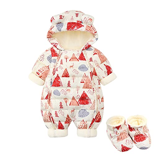 Schneeanzug Mädchen Strickoverall Baby Strampler Neugeborene Jumpsuit Mädchen Sommer Onesie Kinder Schlafstrampler Mädchen Steppjacke Jungen von KCDING