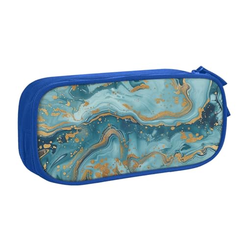 KCGSDEGV Azurite Federmäppchen für Schule, Mädchen, Jungen, großes Fassungsvermögen, niedliches Federmäppchen, Schreibwaren-Organizer, Schwarz, blau, Einheitsgröße, Schulranzen von KCGSDEGV