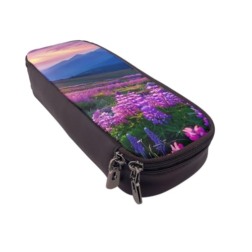 KCGSDEGV Bedrucktes Federmäppchen für Studenten, Mädchen, Jungen, niedliches Leder-Federmäppchen für Schule, Arbeit, Reisen, Schwarz , Einheitsgröße, Schulranzen von KCGSDEGV