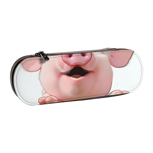 KCGSDEGV Bedrucktes Federmäppchen mit Bauernhoftieren für Schule, Mädchen, Jungen, niedliches Leder-Federmäppchen mit Reißverschluss, Schreibwaren-Organizer-Box, Schwarz , Einheitsgröße, Schulranzen von KCGSDEGV