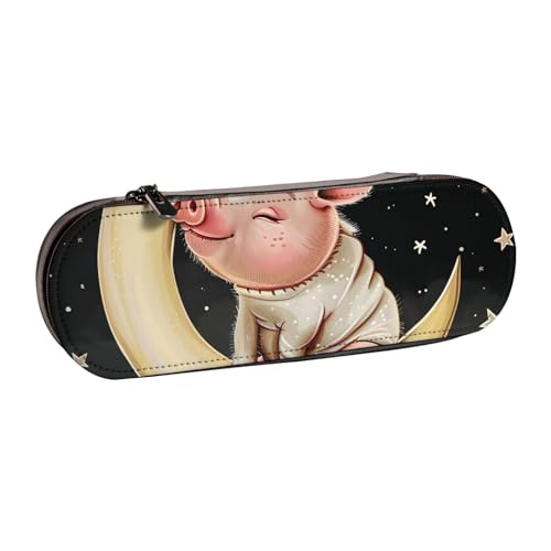 KCGSDEGV Bedrucktes Federmäppchen mit Tiermotiven für Schule, Mädchen, Jungen, niedliches Leder-Federmäppchen mit Reißverschluss, Schreibwaren-Organizer-Box, Schwarz , Einheitsgröße, Schulranzen von KCGSDEGV