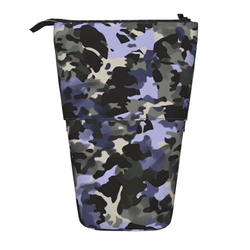 KCGSDEGV Camouflage-Muster Drucke, stehend, erweiterbar, Federmäppchen, Organizer für Schule, Stifte, Make-up & Reisen für Studenten & Künstler, Schwarz , Einheitsgröße, Schulranzen von KCGSDEGV