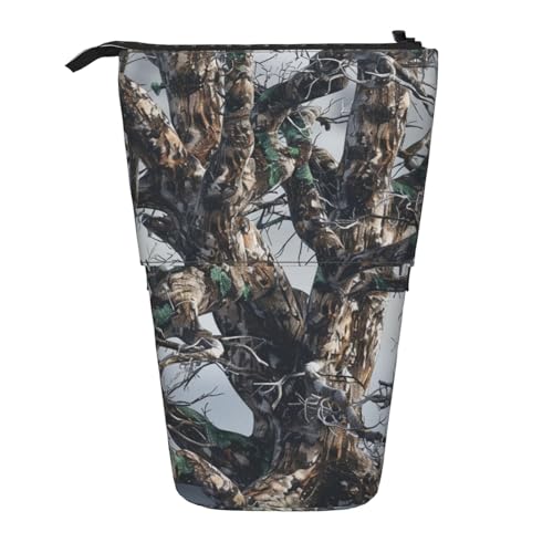 KCGSDEGV Cold Tree Camouflage-Drucke, stehend, erweiterbar, Federmäppchen, Organizer für Schule, Stifte, Make-up und Reisen, für Studenten und Künstler, Schwarz , Einheitsgröße, Schulranzen von KCGSDEGV