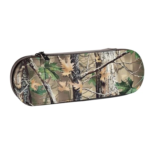 KCGSDEGV Federmäppchen aus Harthölzer mit Camouflage-Muster, für Schule, Mädchen, Jungen, niedliches Leder-Federmäppchen mit Reißverschluss, Schreibwaren-Organizer-Box, Schwarz , Einheitsgröße, von KCGSDEGV