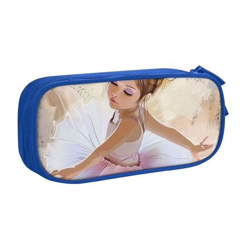 KCGSDEGV Federmäppchen mit Aufschrift "Little Ballerina Dancing Girl", bedruckt, für Schule, Mädchen, Jungen, großes Fassungsvermögen, niedliches Federmäppchen, Schreibwaren-Organizer, Box, schwarz, von KCGSDEGV