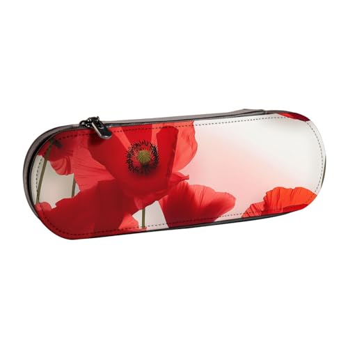 KCGSDEGV Federmäppchen mit Blumenmuster, bedruckt, für Schule, Mädchen, Jungen, niedliches Leder-Federmäppchen mit Reißverschluss, Schreibwaren-Organizer-Box, Schwarz , Einheitsgröße, Schulranzen von KCGSDEGV