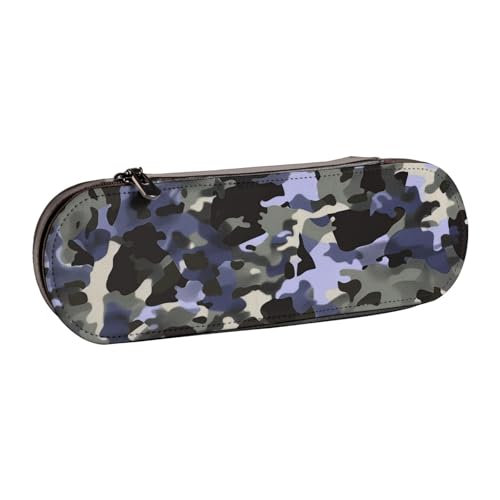 KCGSDEGV Federmäppchen mit Camouflage-Muster für Schule, Mädchen, Jungen, niedliches Leder-Federmäppchen mit Reißverschluss, Schreibwaren-Organizer-Box, Schwarz , Einheitsgröße, Schulranzen von KCGSDEGV